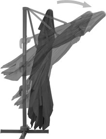 vidaXL Ομπρέλα Κήπου με Προβολέα και Στύλο Αλουμινίου Ανθρακί 400x300 εκ.