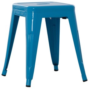 Σκαμπό μπαρ MELITA Χαμηλό Μεταλλικό σε Μπλέ 37x37x45Υεκ. 37x37x45 εκ.