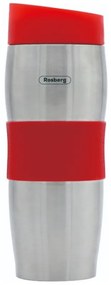 Rosberg Thermo Cup R52011C, 380 ml, Διπλά τοιχώματα, Εργονομικό, Ανοξείδωτο, Κόκκινο/inox