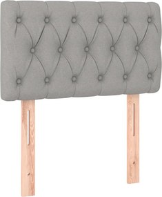 vidaXL Κρεβάτι Boxspring με Στρώμα &amp; LED Αν.Γκρι 80x200 εκ. Υφασμάτινο