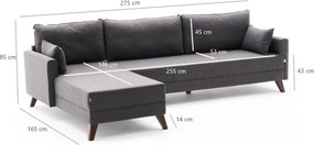 Corner Sofa Bella Corner Sofa Left - Anthracite Anthracite