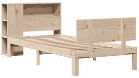 vidaXL Κρεβάτι Βιβλιοθήκη Χωρίς Στρώμα 75x190 εκ Μασίφ Ξύλο Πεύκο