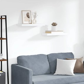 vidaXL Ράφια Τοίχου 2 τεμ. Άσπρα 50x23,5x3,8 εκ. MDF