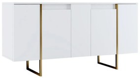 Μπουφές Luxe Megapap χρώμα λευκό - χρυσό 160x35x80εκ.