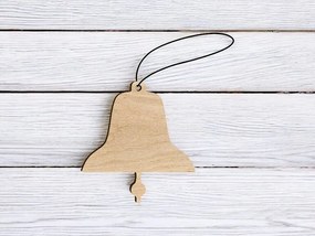 Intra απο ξύλο plywood 3mm-4mm πάχος – Στολίδι Χριστουγεννιάτικου Δέντρου σε σχήμα καμπάνας 25x25 cm INTRAVECTRY-MY546778