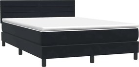 vidaXL Κρεβάτι Boxspring με Στρώμα Μαύρο 160x210 εκ. Βελούδινο