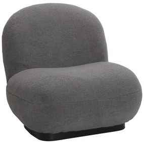 Πολυθρόνα Rosalie pakoworld μπουκλέ ύφασμα σε ανθρακί απόχρωση με μαύρη βάση 85x82x77εκ