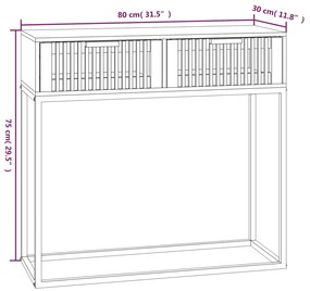 vidaXL Τραπέζι Κονσόλα 80x30x75 εκ. από Επεξεργασμένο Ξύλο και Σίδερο