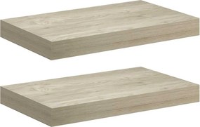 vidaXL Ράφια Τοίχου 2 τεμ. Χρώμα Δρυός 40x23,5x3,8 εκ. MDF