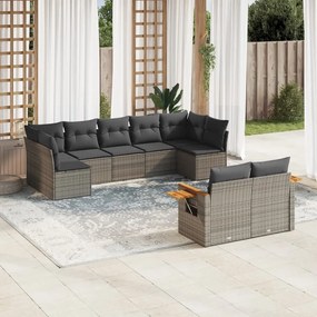 vidaXL Patio Sofa Set 9-θέσια Grey