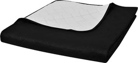 130887 Double-sided Quilted Bedspread Black/White 220 x 240 cm