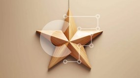 Intra Συλλεκτικό Ξύλινο Παζλ Plywood  4mm - Ξύλινο στολίδι αστεριών Σε Ξύλινο Κουτί - Διαστάσεις: 10x10 cm – 25 κομμάτια