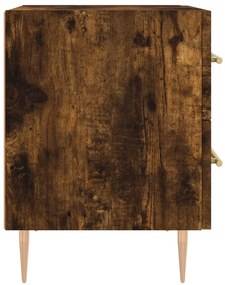 vidaXL Κομοδίνα 2 τεμ. Καπνιστή Δρυς 40 x 35 x 47,5 εκ. Επεξεργ. Ξύλο