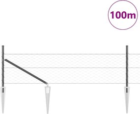 vidaXL Στύλος Περιφράξεων Γκρι 100 x 0,5 μ (50 mm πλέγμα)