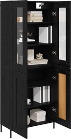 vidaXL Highboard Μαύρη Οξυά 69,5 x 34 x 180 εκ. Επεξεργασμένο Ξύλο