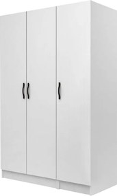 Ντουλάπα ρούχων Vivian Megapap τρίφυλλη χρώμα λευκό 120x51,8x181εκ.