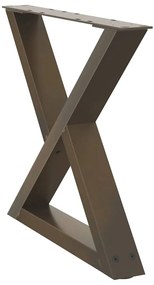 vidaXL Πόδια Τραπεζιού Σαλονιού 2 τεμ. από Φυσικό Ατσάλι 60x(42-43,3) εκ. Ατσάλι