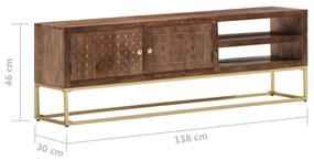 vidaXL Έπιπλο Τηλεόρασης 138 x 30 x 46 εκ. από Μασίφ Ξύλο Μάνγκο