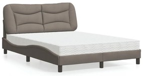 vidaXL Κρεβάτι Taupe 140x190 εκ. Υφασμάτινο