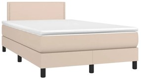 Κρεβάτι Boxspring με Στρώμα Καπουτσίνο 120x190εκ.από Συνθ.Δέρμα - Καφέ