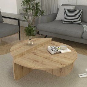 Τραπεζάκι σαλονιού Nilvia Megapap χρώμα sapphire oak Ø85x35εκ.-GP042-0258,2