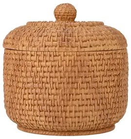 Estia Δοχείο Για Βαμβάκι Rope 10x10x10.6cm Ρητίνης Καφέ 02-25816