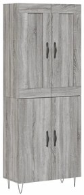 vidaXL Ντουλάπι Γκρι Sonoma 69,5 x 34 x 180 εκ. Επεξεργασμένο Ξύλο