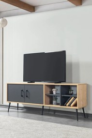 Έπιπλο Τηλεόρασης Sapphire Δρυς / Ανθρακί SOCRA 160x35x20