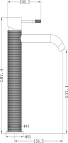 Sparke Miratto 02 Inox Brushed - Μπαταρία επιτραπέζιου νιπτήρα