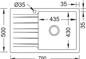 Duralit KN105 - Νεροχύτης Κουζίνας Συνθετικός 79x50 - 500. Beige