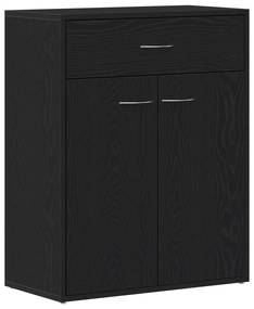 vidaXL Πλαϊνό Γραφείο Μαύρο Δρυς 60x30x75 εκ. Επεξεργασμένο Ξύλο