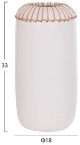 ΕΠΙΤΡΑΠΕΖΙΟ ΔΙΑΚΟΣΜΗΤΙΚΟ ΒΑΖΟ LENNOX HM4675.02S TΕΡΑΚΟΤΑ ΣΕ ΛΕΥΚΟ--Φ18x33Υεκ. (1 Τεμμάχια)