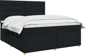 vidaXL Κρεβάτι box spring με στρώμα Μαύρο 180 x 200 cm Ύφασμα
