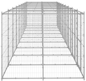 Κλουβί Σκύλου Εξωτερικού Χώρου 21,78 μ² από Γαλβανισμένο Χάλυβα - Ασήμι