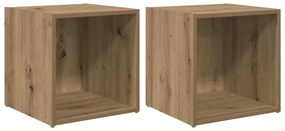 vidaXL Ντουλάπι TV 2 pcs Καφέ 37 x 35 x 37 εκ Επεξεργασμένο ξύλο