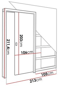 Συρόμενες πόρτες Dover 185, 67 kg, Άσπρο, Πλαστικοποιημένη μοριοσανίδα, Αλουμίνιο, Ατσάλι | Epipla1.gr