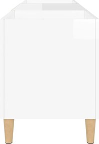 vidaXL Δισκοθήκη Γυαλιστερή Λευκή 121x38x48 εκ. από Επεξεργασμένο Ξύλο