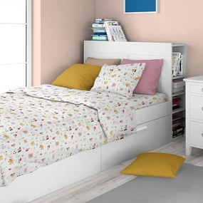 Σεντόνια Παιδικά Forest Animals 571 (Σετ 3τμχ) White-Pink DimCol Μονό 160x240cm 100% Βαμβάκι