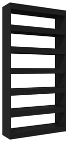vidaXL Βιβλιοθήκη/Διαχωρ. Χώρου Μαύρο 100x30x198 εκ Επεξεργασμένο Ξύλο