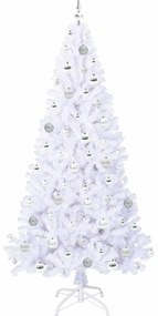 vidaXL Τεχνητό Χριστουγεννιάτικο Δέντρο Λευκό 180 cm PVC και Ατσάλι