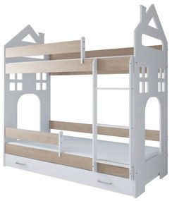 Παιδική Κουκέτα  με  Συρτάρι House  White + Oak  80x180cm  BC50026 BabyCute (Δώρο τα Στρώματα)