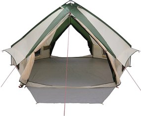 vidaXL Τέντα Teepee 10 Ατόμων Πράσινο και Λευκό 567 x 470 x 242 εκ.