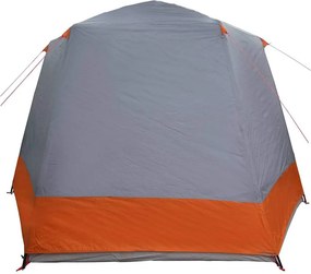 vidaXL Σκηνή Camping 8 ατόμων Γκρι και πορτοκαλί Πολυεστέρας Αδιάβροχο