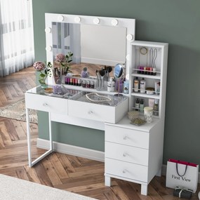 Τουαλέτα Μακιγιάζ Λευκό BUCRO 120x40x141.8