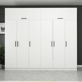 Εξαφυλλη Ντουλαπα με Πατάρι Λευκο KALEO 52x270x235