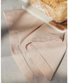 Μονόχρωμη Cottonlinen Πετσέτα Φαγητού με Αζούρ Faro 53x53 Πούδρα