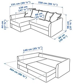 HOLMSUND γωνιακός καναπές-κρεβάτι 595.168.98