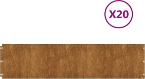 vidaXL Περιφράξεις γκαζόν 20 τεμάχια 25x103 cm Εύκαμπτος χάλυβας