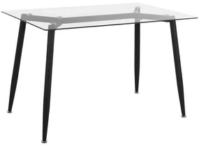 Τραπέζι HM8498.01 120X70X75,5Υcm Black-Clear Μέταλλο,Γυαλί