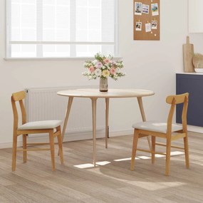 vidaXL Καρέκλα τραπεζαρίας 2 pcs Φυσικό και Ανοιχτό